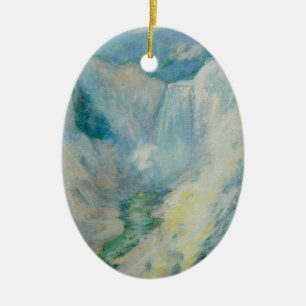 Ornamento De Cerâmica Cascata em Yellowstone por Twachtman, Arte Vintage