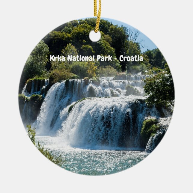 Ornamento De Cerâmica Cascata no Parque Nacional de Krka - Dalmácia, Cro (Frente)