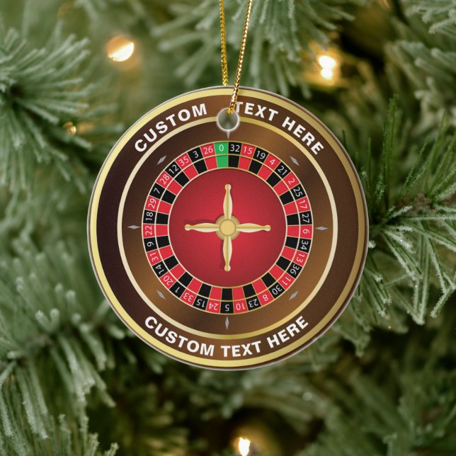Ornamento De Cerâmica Casino Roulette Wheel Personalizado Natal (Árvore)