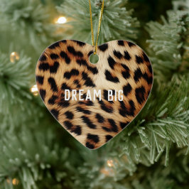 Ornamento De Cerâmica Castanho-Leopardo