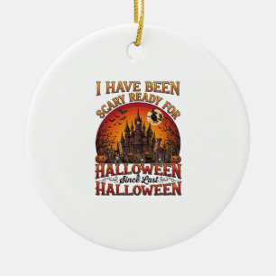 Ornamento De Cerâmica Castelo Assombrado de Halloween Pronto e Assustado