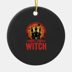 Ornamento De Cerâmica Castelo de Halloween daquela Bruxa 100%