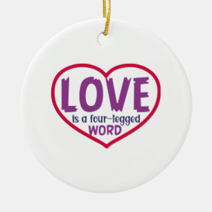 Ornamento De Cerâmica Cat Art Love É Uma Palavra De Quatro Pernas