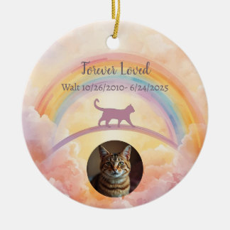 Ornamento De Cerâmica Cat Memorial Ceramic Ornament Rainbow Bridge