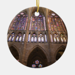 Ornamento De Cerâmica Catedral de Leão, janelas de vidro com manchas in