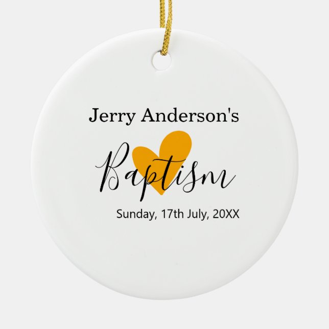 Ornamento De Cerâmica Catholic baptism kids modern simple QR minimal (Frente)