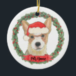 Ornamento De Cerâmica Cattledog Red Heeler Personalizado<br><div class="desc">Faça a lista legal este ano com um ornamento personalizado do seu doce e vermelho Cattledog Heeler australiano!</div>