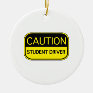 Ornamento De Cerâmica Caution Student Driver