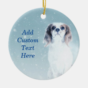 Ornamento De Cerâmica Cavaleiro Personalizado Rei Charles Spaniel Dog