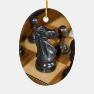 Ornamento De Cerâmica Cavaleiro preto
