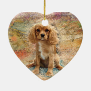 Ornamento De Cerâmica Cavaleiro Rei Charles Spaniel
