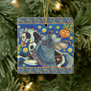 ORNAMENTO DE CERÂMICA CAVALHEIRA SEM CABEÇA, SIDESADDADE EM HALLOWEEN PI