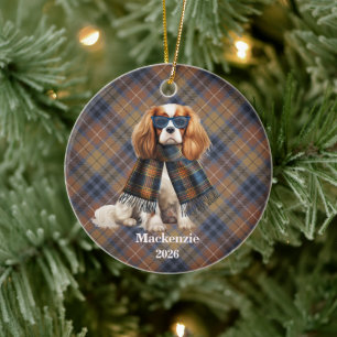 Ornamento De Cerâmica Cavalier King Charles Navy Xadrez Personalizado Ca