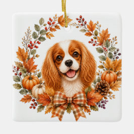 Ornamento De Cerâmica Cavalier King Charles Outono