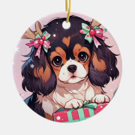 Ornamento De Cerâmica Cavalier King Charles Pastel presentes de Natal