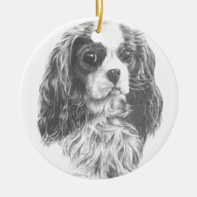 Ornamento De Cerâmica Cavalier King Charles Spaniel (Frente)