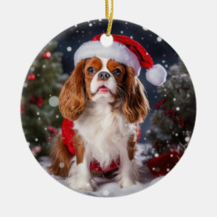 Ornamento De Cerâmica Cavalier King Charles Spaniel de Natal Keepsaoker