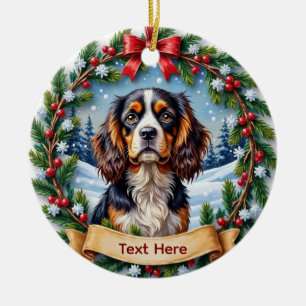 Ornamento De Cerâmica Cavalier King Charles Spaniel Natal
