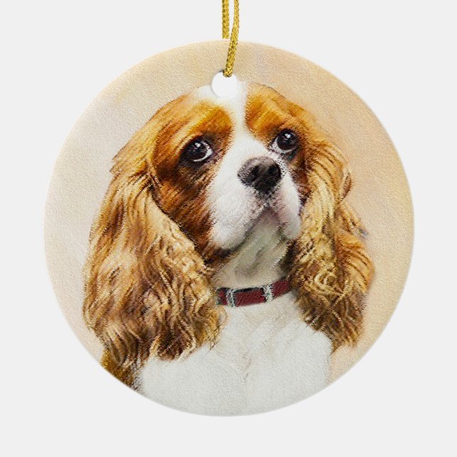 Ornamento De Cerâmica Cavalier King Charles Spaniel Original (Frente)