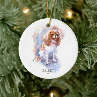 Ornamento De Cerâmica Cavalier King Charles Spaniel Pet Dog Personalizad
