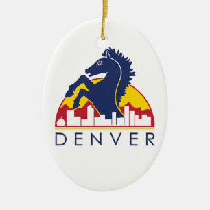 Ornamento De Cerâmica Cavalo azul Denver