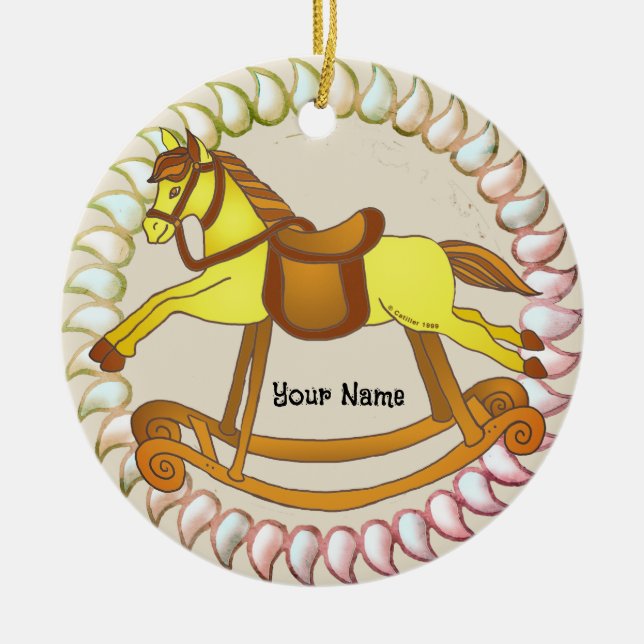 Ornamento De Cerâmica Cavalo de Balanço  (Frente)