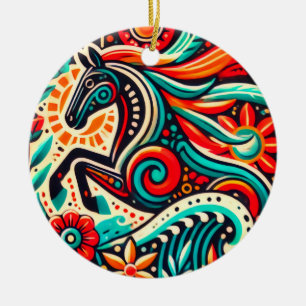 Ornamento De Cerâmica Cavalo de fiesta mexicano