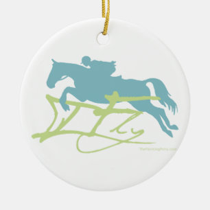 Ornamento De Cerâmica Cavalo de Jumper Hunter