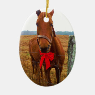 Ornamento De Cerâmica Cavalo de Natal