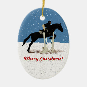 Ornamento De Cerâmica Cavalo de Natal Bonito saltando
