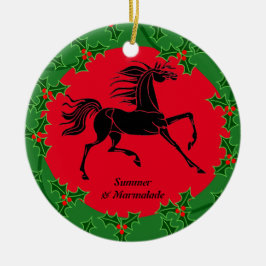 Ornamento De Cerâmica Cavalo e Cavaleiro Personalizados Xmas