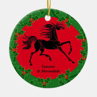 Ornamento De Cerâmica Cavalo e Cavaleiro Personalizados Xmas