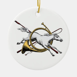 Ornamento De Cerâmica Cavalo Equestre Esportivo Saltando Através da Cor