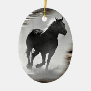 Ornamento De Cerâmica Cavalo Galopping