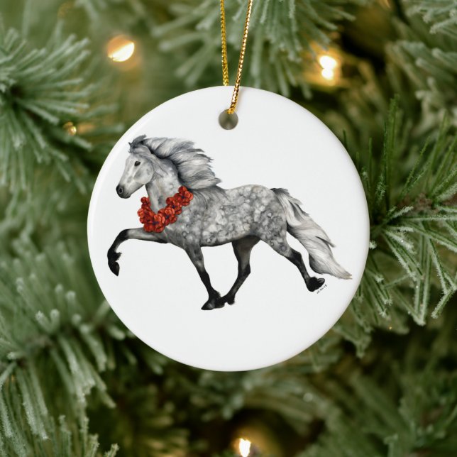 Ornamento De Cerâmica Cavalo Islandês Natal (Árvore)