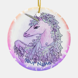 Ornamento De Cerâmica Cavalo-marinho Violeta Real