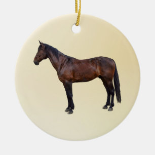 Ornamento De Cerâmica Cavalo Morgan de Perfil