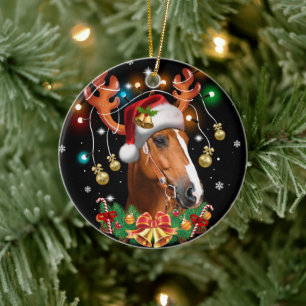 Ornamento De Cerâmica Cavalo Reindeer