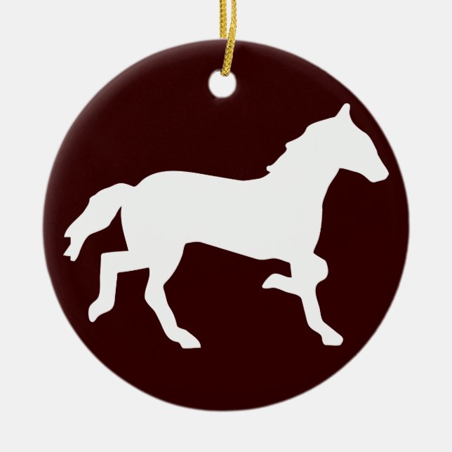Ornamento De Cerâmica cavalo simples (Frente)