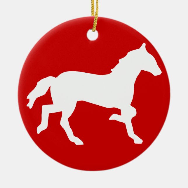 Ornamento De Cerâmica cavalo simples (Frente)