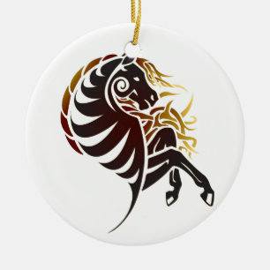 Ornamento De Cerâmica Cavalo tribal