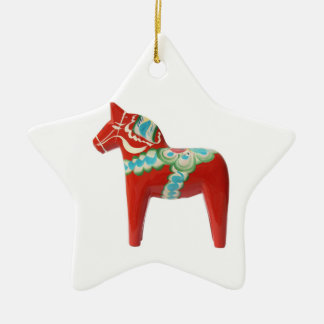 Ornamento De Cerâmica Cavalo vermelho de Dala do sueco