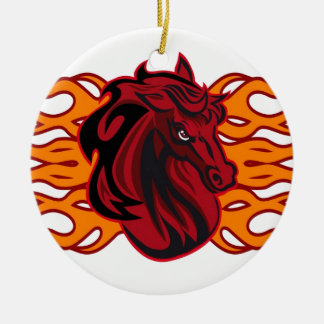 Ornamento De Cerâmica Cavalo vermelho selvagem do mustang