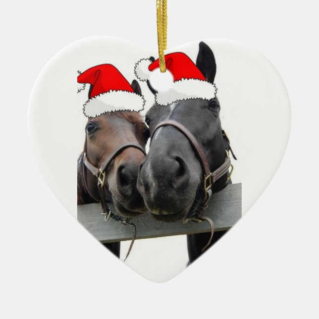 Ornamento De Cerâmica Cavalos de Natal (Frente)