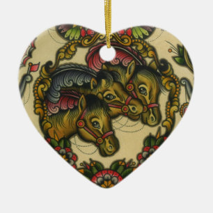 Ornamento De Cerâmica cavalos do circo