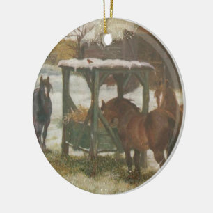 Ornamento De Cerâmica Cavalos no dia de Natal