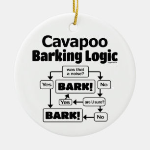 Ornamento De Cerâmica Cavapoo Barking Logic