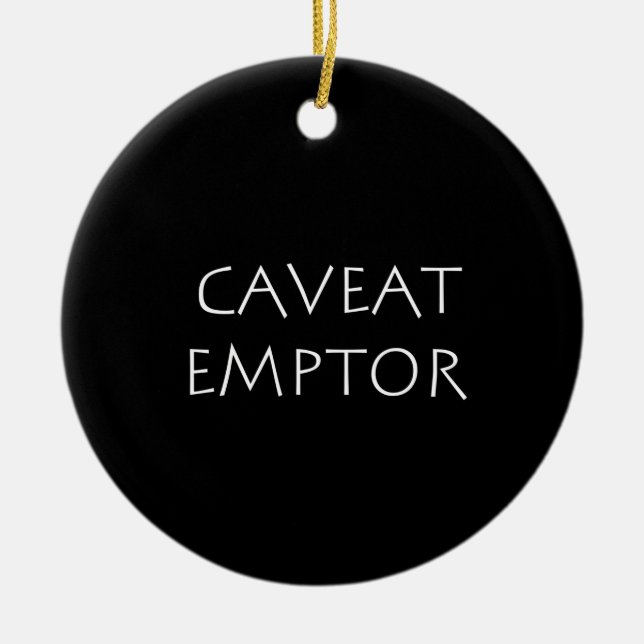 Ornamento De Cerâmica Caveat Emptor (Frente)