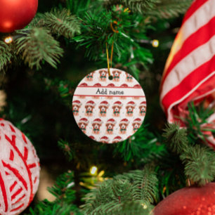 Ornamento De Cerâmica Cavoodle Dog Raça Estrelas de Natal