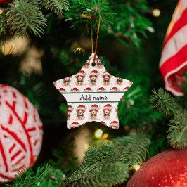 Ornamento De Cerâmica Cavoodle Dog Raça Estrelas de Natal